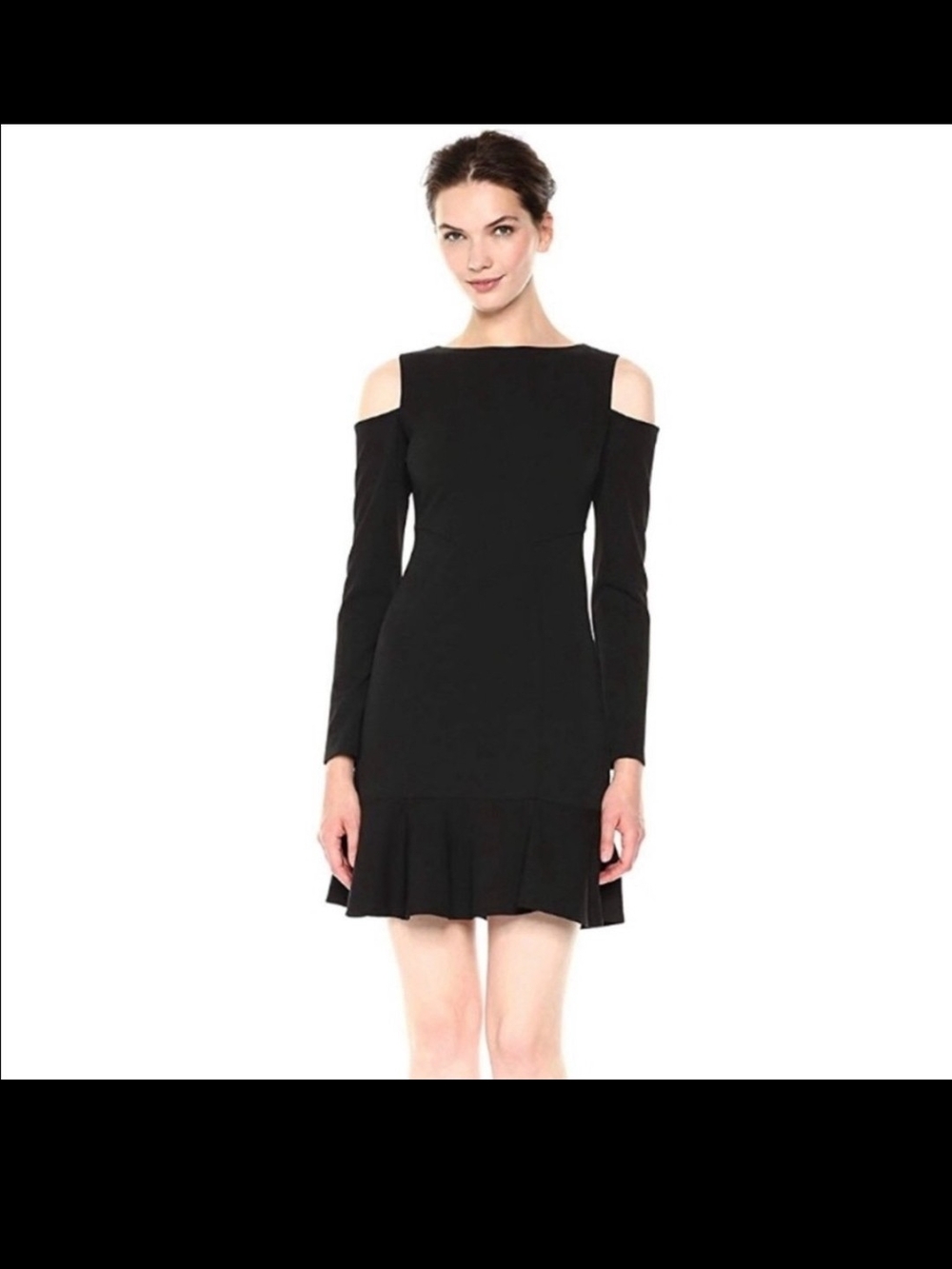 Nicole Miller Black Cold-Shoulder Mini Dress Size 4